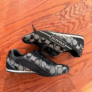 Coach Black and Gray Signature Logo Sneakers